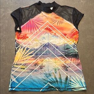 Swim rashguard with mesh details